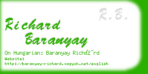 richard baranyay business card